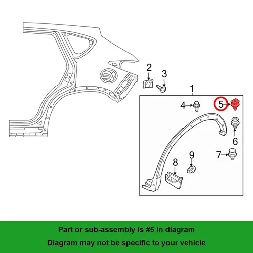 Vista 4 de Clip de moldeo de apertura de arco de rueda 25pcs KD45-51-W24 para Mazda CX-5 2013-2016