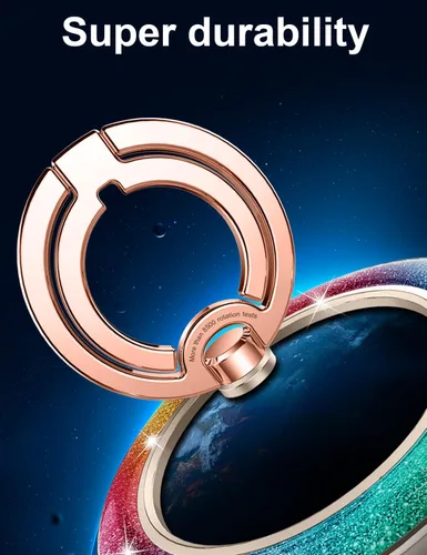 Vista 7 de Mindsky Soporte magnético para anillo de teléfono, soporte magnético de anillo de color a la moda, agarre para iPhone