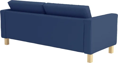 Vista 2 de HomeTown Market Funda de sofá de algodón duradera solamente. Sofá no incluido. Compatible con IKEA Karlstad 3 plazas funda de repuesto (azul oscuro)