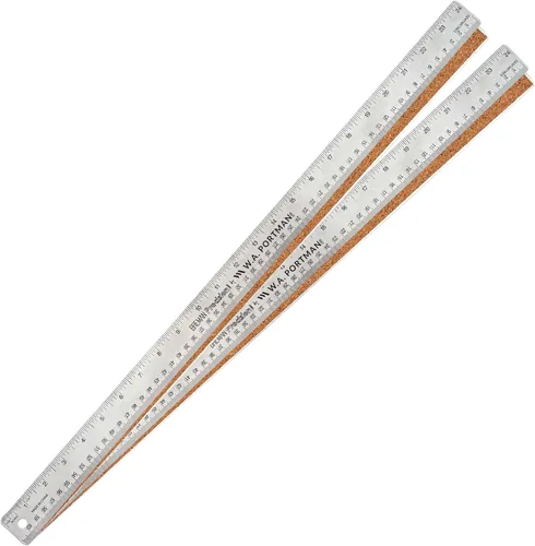 Vista 13 de Regla de metal de 12 pulgadas de Breman Precision con respaldo de corcho – Regla de borde recto de acero inoxidable, flexible, antideslizante