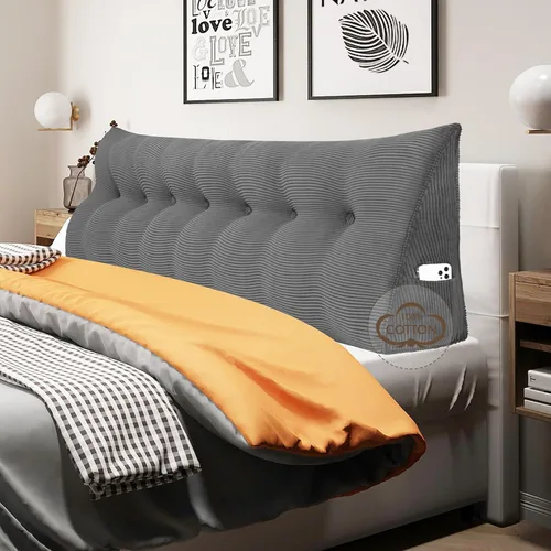 Vista 21 de WOWMAX - Almohada triangular para cabecero; almohada en forma de cuña para cabecero; almohada grande de refuerzo para cama, almohada