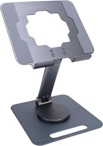 Vista 8 de Tyenaza Aluminum Alloy Tablet Stand Rotating Foldable Adjustable Desktop Phone Tablet Holder Hollow Out Heat Dissipation for Live Streaming Drawing