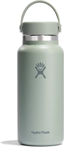Vista 91 de Hydro Flask Botella de agua – Acero inoxidable aislado – Tapa flexible de boca ancha, antiderrames, a prueba de fugas y recargable en agave de 20