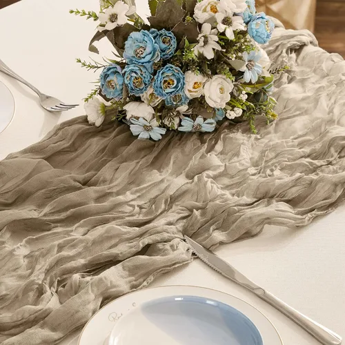 Vista 31 de BALCONY & FALCON Camino de mesa con borlas, lavable a máquina, caminos de mesa decorativos de lujo para el hogar para comedor, fiestas, banquetes