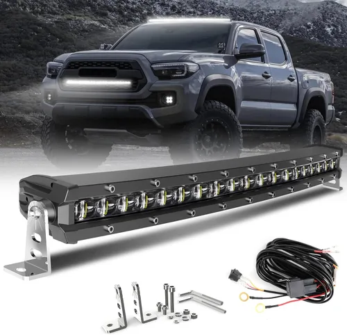 Vista 15 de CO LIGHT - Barra de luz LED curvada de 20 pulgadas, diseño delgado de fila única de 9720 lm, luz amarilla antiniebla para todoterreno, ATV, camión