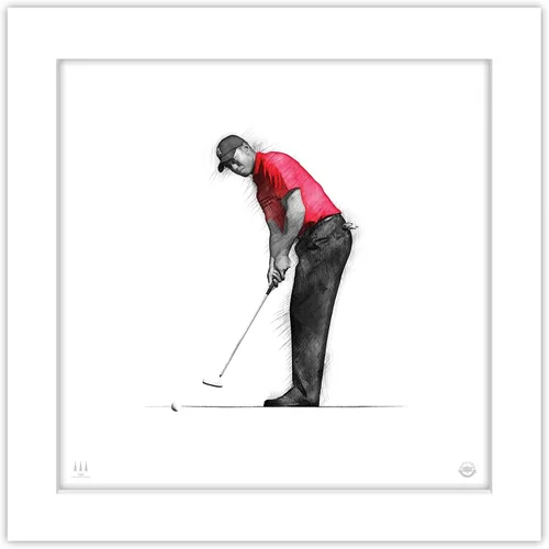 Vista 9 de Gallery Pops Tiger Woods - Arte de pared Putting, versión enmarcada negra, 12 x 12 pulgadas