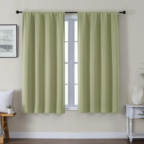 Vista 76 de Gwine Cortinas opacas para dormitorio, 54 pulgadas de largo, paneles de cortina de ventana con aislamiento térmico y reducción de ruido, cortinas