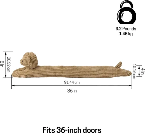 Vista 2 de SWISSELITE Tapón de 36 pulgadas para debajo de la puerta, bloqueador de ruido decorativo para puerta, tapón de aire para animales con peso de 1.43