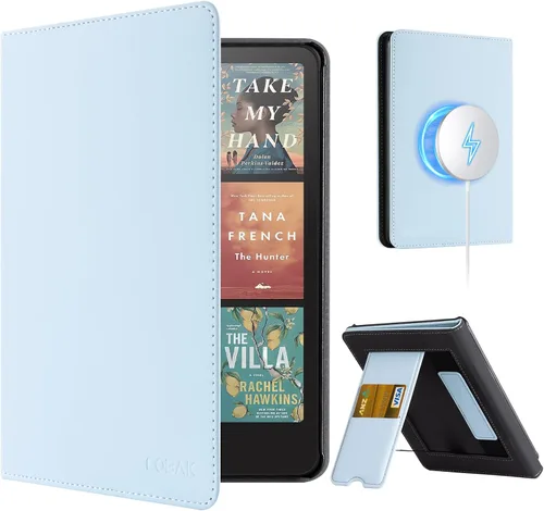 Vista 15 de CoBak Funda con soporte para Kindle Paperwhite - Funda de piel sintética duradera con función de apagado y encendido automático, ranura