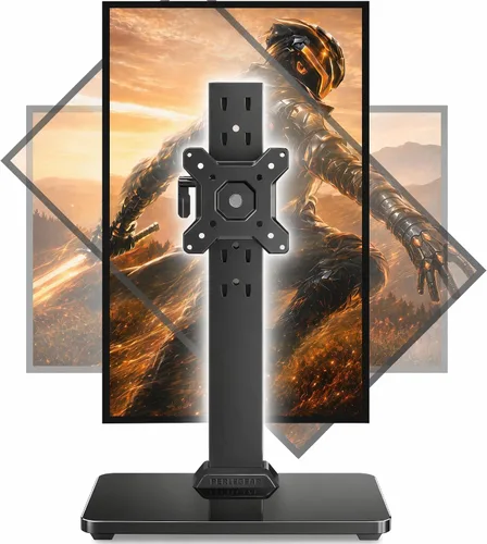 Vista 8 de Soporte de monitor Perlegear, soporte de monitor doble para dos pantallas de 13-40 pulgadas, soporte de monitor vertical con rotación de 360 grados