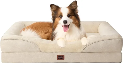 Vista 28 de EHEYCIGA Cama ortopédica para perros medianos, sofá cama de espuma viscoelástica con lados, forro impermeable y funda extraíble lavable, sofá