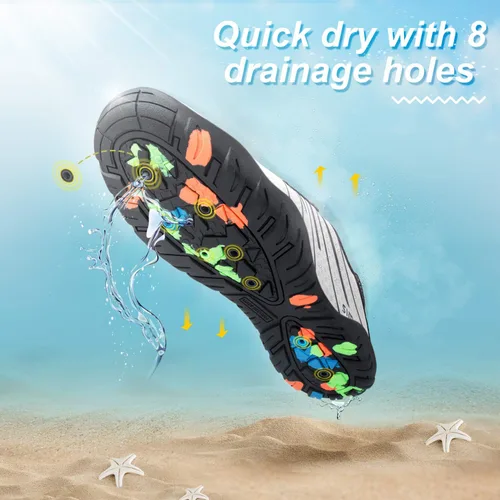 Vista 2 de Simari Zapatos de agua para mujer, hombre, natación, playa, piscina, deportes acuáticos, secado rápido, estilo descalzo, buceo, surf y caminar