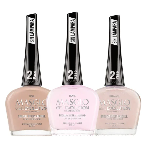 Vista 9 de MASGLO GEL EVOLUTION - Esmalte de uñas efecto gel, no requiere lámpara UV/Led, duración hasta 12 días, 1 pieza de color Gel sin necesidad de lampara