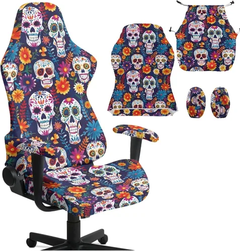 Vista 17 de Peacock Gaming Chair Slipcover with Zipper Computer Chair Covers Strtchable 4pcs Ergonomic Gamer Chairs Protector for Adults,Blue