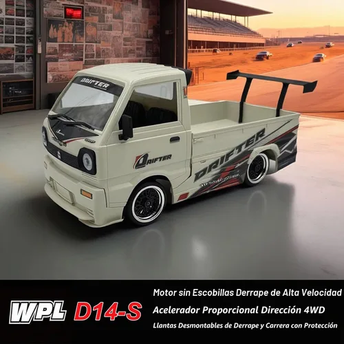 Vista 5 de WPL D14S RC Kei Truck con motor sin escobillas 2435 Control remoto Drift