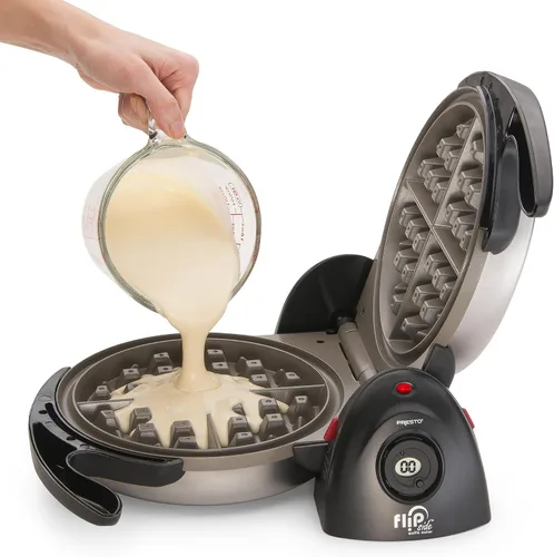 Vista 3 de Presto 03510 - Gofrera belga giratoria en cerámica, antiadherente, mango de toque frío, negro