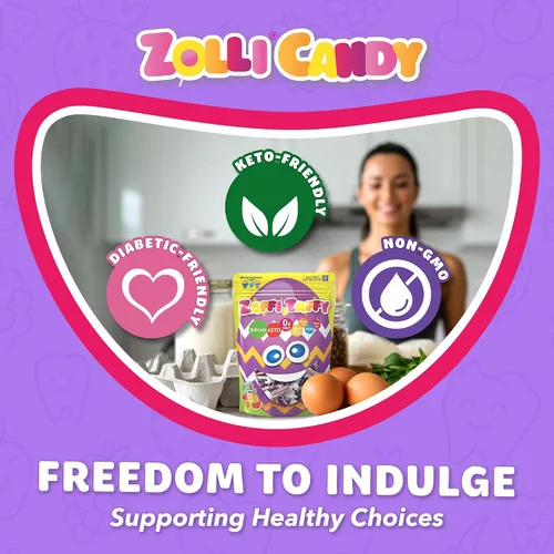 Vista 5 de Zaffi Taffy - Caramelo de Pascua sin azúcar, sin tintes, apto para dieta keto y diabética, golosinas aprobadas por dentistas para niños
