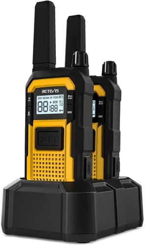 Vista 23 de Retevis RB48 Walkie Talkies avanzados de triple prueba con micrófono de hombro, MIL-STD 810H, VOX, recordatorio de vibración, PTT dual, SOS, NOAA