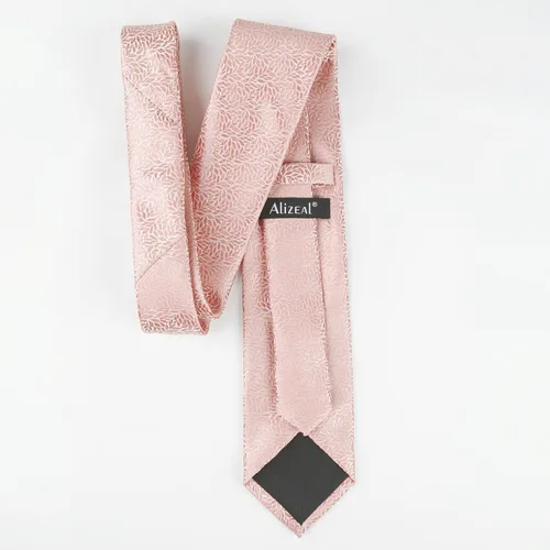 Vista 2 de Alizeal Mens 3.15inches Leaf Flower Pattern Tie Set 141-blush Rosa