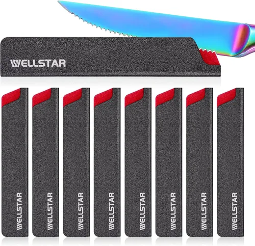 Vista 12 de WELLSTAR - Juego de protectores de filo de cuchillo, 11 piezas de fundas universales para cuchillas, fundas protectoras de cuchillas de ABS libres
