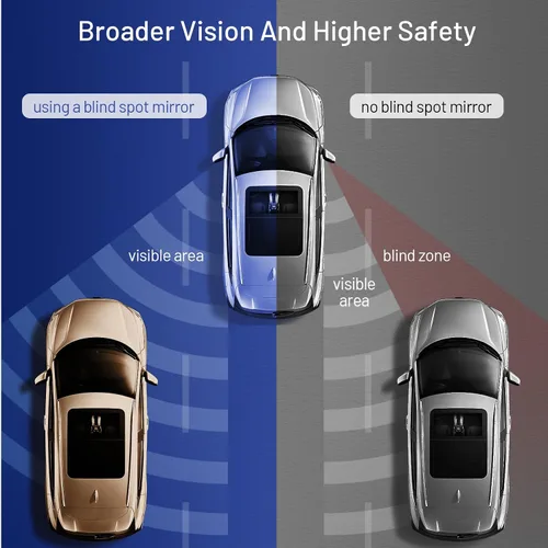 Vista 7 de WildAuto Espejo de Punto Ciego, Espejo Auxiliar Universal Ajustable de Ángulo Amplio para Coches (Adhesivo, 2 piezas)