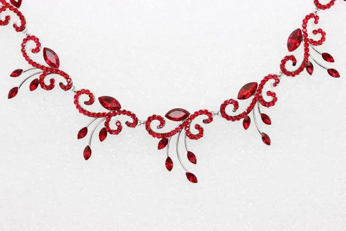 Vista 3 de Faship Precioso conjunto de pendientes y collar floral de cristal
