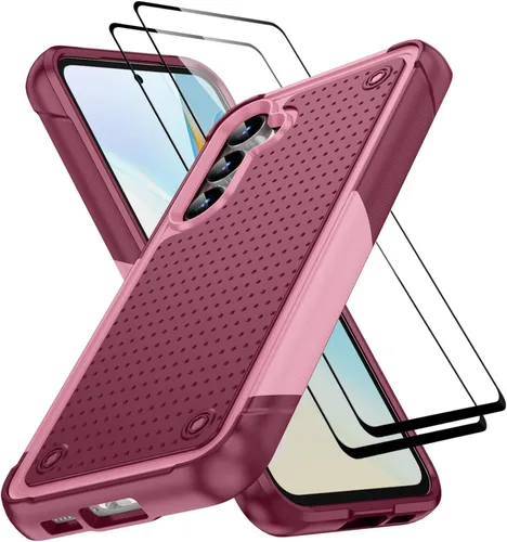 Vista 86 de Jeylly Funda para Samsung Galaxy S10 Plus S10+, ajuste delgado, doble capa, resistente, absorción de golpes, TPU con carcasa trasera de Negro