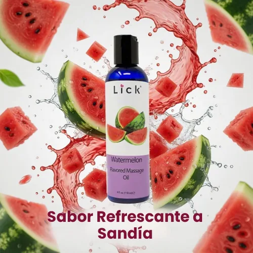 Vista 2 de Aceite de masaje con sabor a sandía para parejas, loción masajista comestible con vitamina E, almendra dulce y aceite de coco no es pegajosa y suave