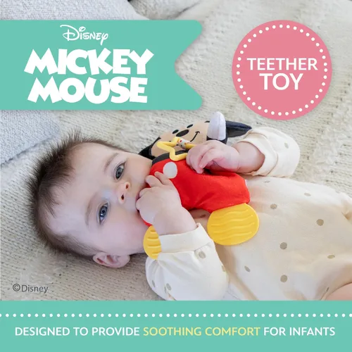 Vista 2 de Kids Preferred Disney Baby Mickey Mouse - Peluche y mordedor sensorial arrugado para bebés recién nacidos, niños y niñas de 10 pulgadas