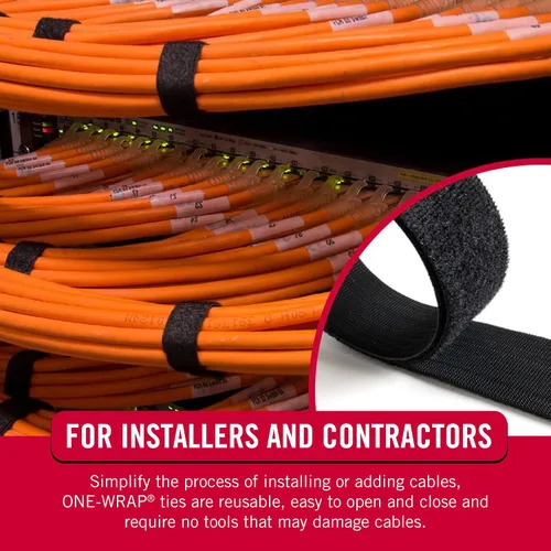 Vista 6 de VELCRO Brand VEL-30767-AMS - Rollo de correas estrechas de 3/4 pulgadas x 30 pies Cinta reutilizable autoadherente cortada a longitud Envolver
