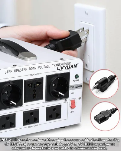 Vista 5 de LVYUAN Convertidor de potencia del transformador de voltaje de 5000 W, elevador de 110 V a 220 V, reductor de 220 V a 110 V, 110/120 voltios