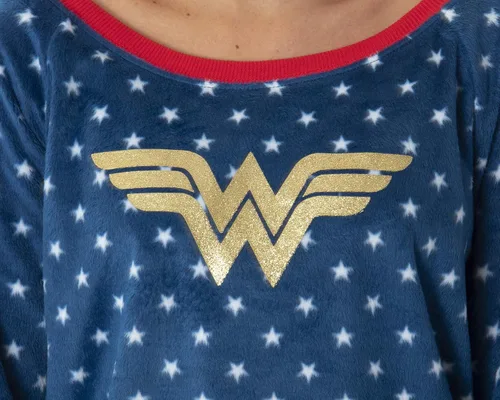 Vista 2 de DC Comics - Conjunto de pijama de manga larga para mujer maravilla