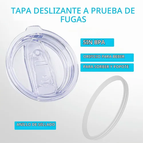 Vista 3 de Tapas de vaso de 20 onzas, 2 tapas de repuesto compatibles con YETI de acero inoxidable de 20 onzas, taza de café, tapas a prueba de derrames, se