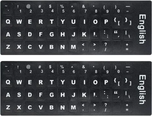 Vista 10 de 2 calcomanías universales para teclado árabe para computadora portátil, PC, teclado de escritorio, letras de repuesto para teclado de computadora
