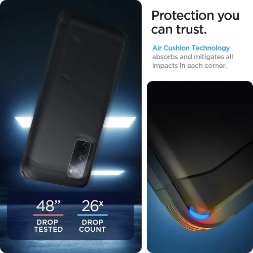 Vista 4 de Spigen Tough Armor diseñado para Galaxy S20 FE Case (2020) - Negro