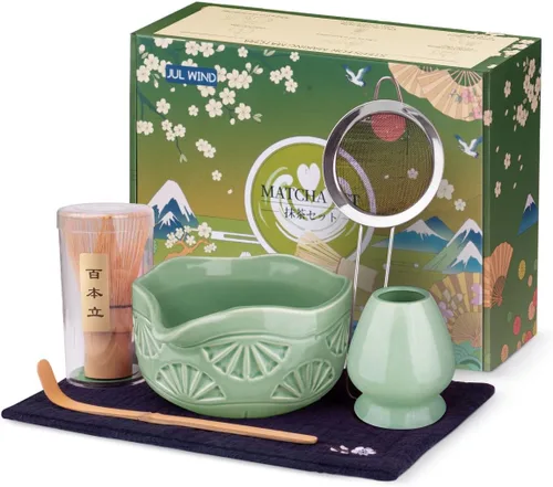 Vista 13 de Juego de batidor de bambú Matcha con 2 paquetes de batidor de bambú natural 100% Matcha, colador, cuchara para té y cuchara de té, Chasen