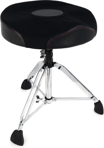 Vista 4 de Gibraltar GGS10T Taburete corto de 21 pulgadas con asiento redondo, trípode plegable con reposapiés