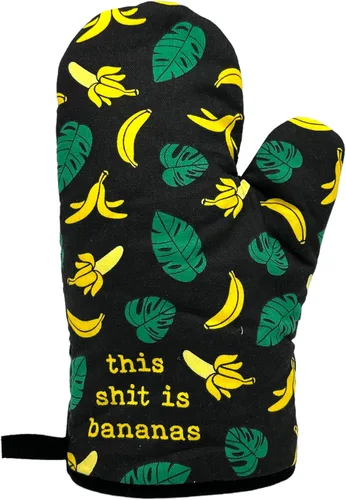 Vista 2 de This Shit is Bananas Funny Crazy Nuts Fruit - Manopla de horno Plátanos