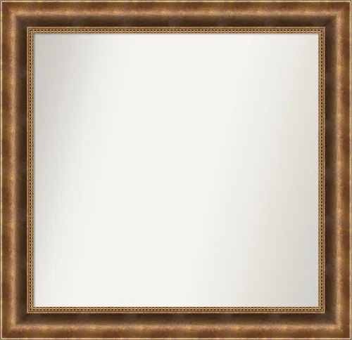 Vista 830 de Amanti Art Espejo de pared personalizado no biselado (25 x 25 pulgadas), marco de bronce acentuado, varios tamaños personalizados, espejo de baño