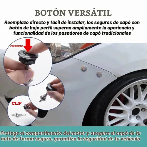 Vista 4 de x xotic tech Kit de tapa de bloqueo de capó de parachoques con botones de liberación rápida Universal para automóvil (negro)