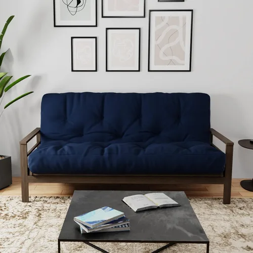 Vista 26 de Royal Sleep Products by The Futon Factory - Colchón futón de espuma de 8 pulgadas, tela negra sólida, tamaño Twin, espumas certificadas CertiPUR