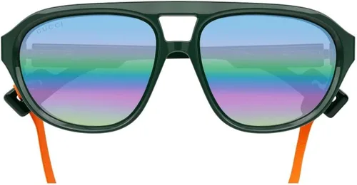 Vista 2 de Gucci GG1239S 003 GreenGrey Pilot Mens Sunglasses
