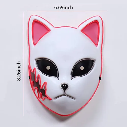 Vista 6 de goodhelper Halloween Demon Slayer Mask Japanese Anime Carnival Masquerade Fox Mask