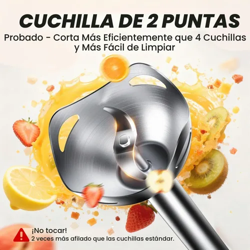 Vista 3 de Turelar Immersion Blender Corded 400W, 2 Speed, Emulsifier, Blend, BPA-Free Batidora de mano, mango ergonómico, cuchillas de acero inoxidable Negro