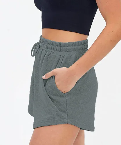 Vista 3 de Pantalones cortos deportivos para mujer, cómodos, para correr, gimnasio, verano, casual, cintura alta, pantalones cortos deportivos con bolsillos