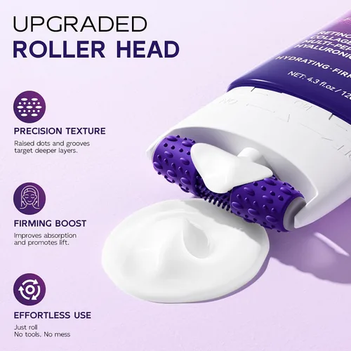 Vista 8 de Crema reafirmante para el cuello con retinol, AH-8 Hexapéptido Colágeno, reafirma la piel flácida en el cuello y escote, promueve la reparación
