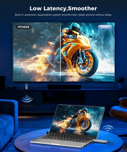 Vista 4 de Beyn Transmisor y receptor HDMI inalámbrico 4K, entrada y salida 4K, pantalla LED mejorada 2026, Plug and Play, extensor HDMI inalámbrico