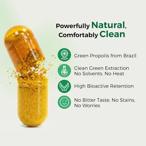Vista 4 de LABO Nutrition Propóleos verdes brasileños Ultimate – Contiene > 7% o 28 mg por porción de Artepillina C y >5% de flavonoides, para apoyo