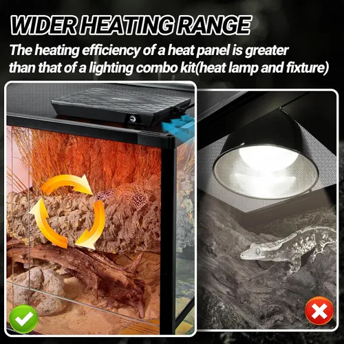 Vista 3 de REPTI ZOO Panel de Calor para Reptiles con Temperatura Ajustable, Placa de Calentamiento para Reptiles, Solución de Calentamiento sin Luz con Rango
