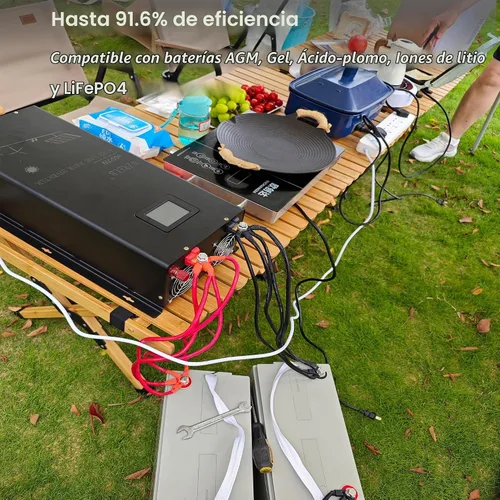 Vista 7 de WZRELB Inversor de onda sinusoidal pura de 8000W 24V, 24 voltios CC a CA 120V 240V inversor de potencia de fase dividida, 2* terminales de cable